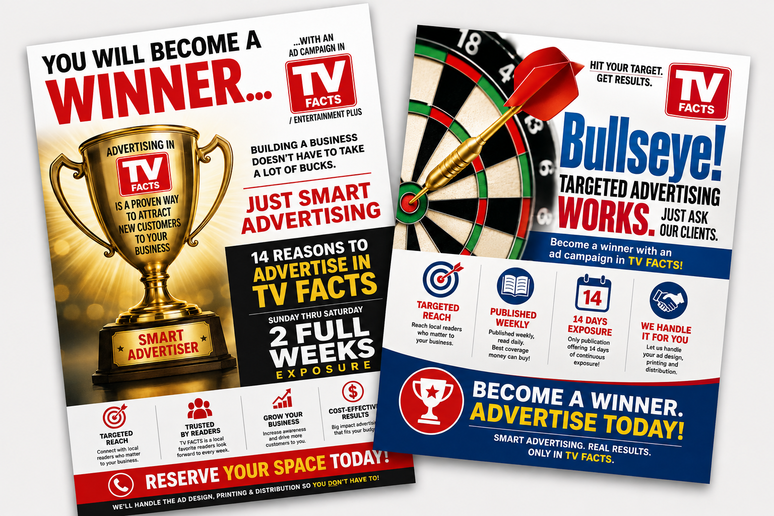 TV FACTS advertising campaign promotional flyers