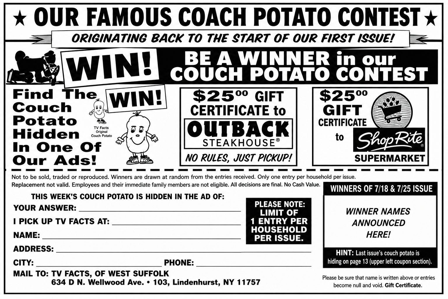 Contests & Games at TV Facts